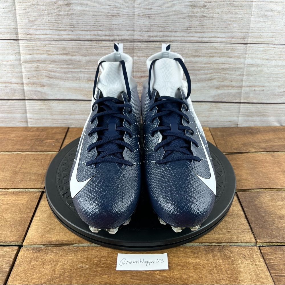 Nike Vapor Untouchable 3 White Navy Football Cleats - Picture 6 of 16